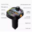 Picture of C28 Fast Charging Atmosphere Light Handsfree Car Kit Car Mp3 Player Stereo FM Transmitter