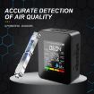 Picture of 5 In 1 Temperature Humidity TVOC HCHO CO2 Large Screen Display Power Digital Air Quality Monitor (Black)