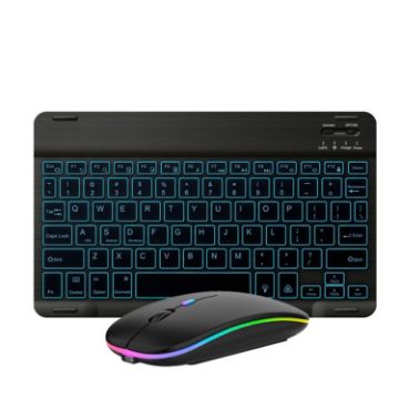 Picture of 10 Inch RGB Colorful Backlit Bluetooth Keyboard And Mouse Set For Mobile Phone / Tablet (Black)