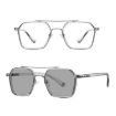 Picture of A5 Double Beam Polarized Color Changing Myopic Glasses, Lens: -100 Degrees Gray Change Grey (Gray Silver Frame)