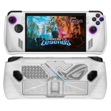 Picture of For ASUS Rog Ally Game Console PC+TPU Protective Case Cover With Bracket (White+Transparent)
