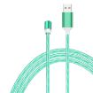 Picture of 2 in 1 USB to Type-C / USB-C + Micro USB Magnetic Absorption Colorful Streamer Charging Cable, Length: 1m (Green Light)