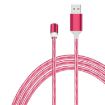 Picture of 2 in 1 USB to Type-C / USB-C + Micro USB Magnetic Absorption Colorful Streamer Charging Cable, Length: 1m (Red Light)