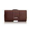 Nuoku Magnetic Flaps Leather Belt Case for Smart Phones, Brown - 1