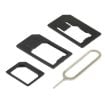 Picture of Nano Sim Cutter for iPhone/Samsung/Huawei/Xiaomi (With Adapters & Eject Pin) (Black)