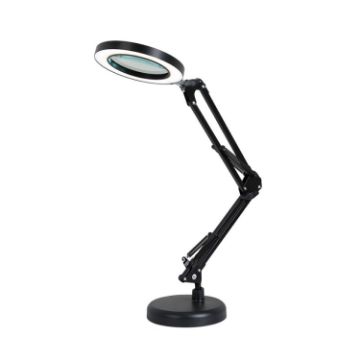 Picture of 8X Magnifying Glass Lamp Beauty Nail Tattoo Repair Office Reading Lamp, Colour: With Magnifying Glass (Black)
