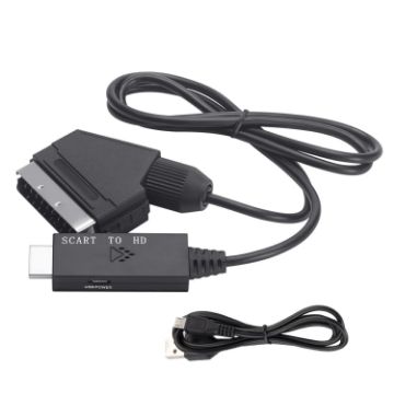 Picture of Scart To HDMI-Compatible Converter Video Audio Adapter Cable (Black)