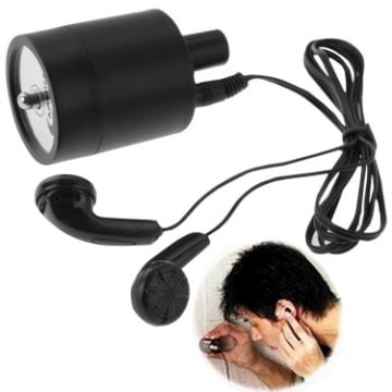 Picture of Powerful Audio Wiretap Listen Device Fold Ear Amplifier Wall Door Eavesdropping Surveillance with Earphone (Black)