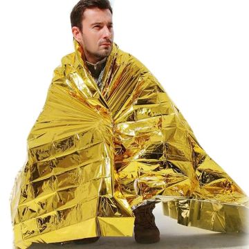 Picture of Compact Lightweight Aluminized Windproof Waterproof Emergency Blanket Body Wrap Survival Sheet for Outdoor 140 x 210cm