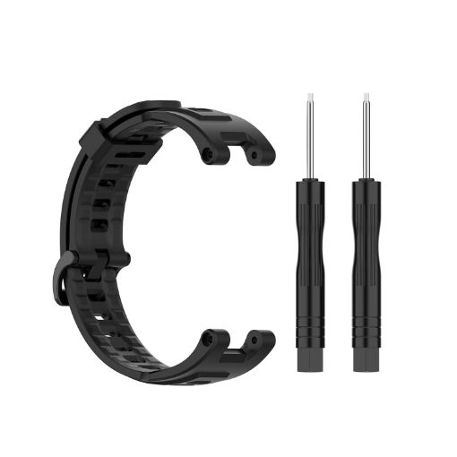 Black Silicone Watch Band for Amazfit T-Rex Pro with Tools - 1