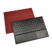 Picture of RK508C Detachable Magnetic Plastic Bluetooth Keyboard with Touchpad + Silk Pattern TPU Tablet Case for iPad 9.7 inch, with Pen Slot & Bracket (Red)
