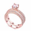 Picture of Double Row For Women Fashion Cubic Zirconia Wedding Engagement ring, Ring Size:6 (Round White Gold)