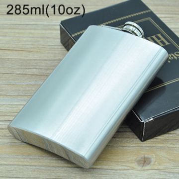 Picture of 285mL (10oz) Outdoor Sports Handy Home Travel Wild Stainless Steel Portable Hip Flask (without Small Funnel) (Silver 285mL (10oz))