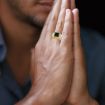 Picture of 5 PCS 18K Gold Cross Ring Thorns Crown Diamond Ring For Men, Size: 12