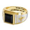 Picture of 5 PCS 18K Gold Cross Ring Thorns Crown Diamond Ring For Men, Size: 11