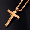 Picture of 5 PCS Men Vintage Stainless Steel Cross Jesus Pendant Necklace (Flower basket chain-Gold)