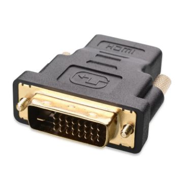 Picture of HDMI 19Pin Female to DVI 24+1 Pin Male adapter (Gold Plated) (Black)