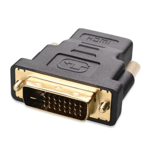 Gold Plated HDMI 19Pin Female to DVI 24+1 Pin Male Adapter - Black - 1