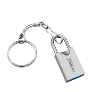 Picture of STICKDRIVE 64GB USB 3.0 High Speed Creative Love Lock Metal U Disk (Silver Grey)