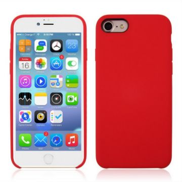 Red Liquid Silicone + PC Case for iPhone SE 2020/8/7 - Shockproof - 1