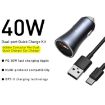 Picture of Baseus TZCCJD-B0G 40W USB + Type-C / USB-C Car Fast Charging Charger Set with 1m Type-C / USB-C to 8 Pin Cable (Black)
