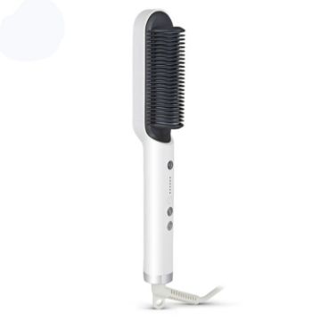Picture of K-SKIN KD380 Hair Straightener Electric Straight Hair Curler Comb Brush PTC Heating Ceramic Straight Hair Brush, UK Plug (White)