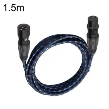 Picture of KN006 1.5m Male To Female Canon Line Audio Cable Microphone Power Amplifier XLR Cable (Black Blue)