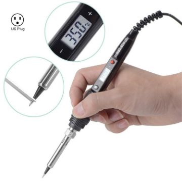 Picture of 908S 80W LCD Thermostat Soldering Iron Constant Temperature Soldering Iron, Plug Type:US Plug (Black)