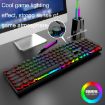 Picture of K-Snake K4 104 Keys Glowing Game Wired Mechanical Feel Keyboard, Cable Length: 1.5m, Style: Mixed Light Black Gray Punk