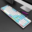Picture of K-Snake K4 104 Keys Glowing Game Wired Mechanical Feel Keyboard, Cable Length: 1.5m, Style: Mixed Light White Blue Square Key