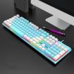 Picture of K-Snake K4 104 Keys Glowing Game Wired Mechanical Feel Keyboard, Cable Length: 1.5m, Style: Mixed Light Blue White Square Key
