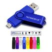 128GB USB 2.0 MicroDrive Dual-use OTG Metal U Disk Blue - 5