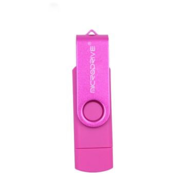 MicroDrive 32GB USB 2.0 Mobile Computer Dual-use Rotating OTG Metal U Disk - 1