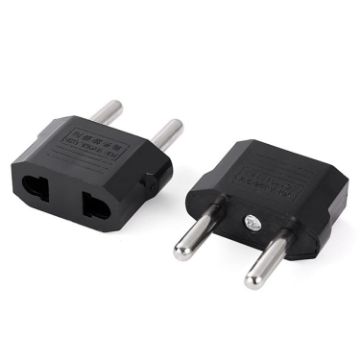 Picture of US to EU Plug Charger Adapter, Travel Power Adapter with Europe Socket Plug (Black)