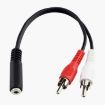 3.5mm Female Stereo Jack to 2 Male RCA Plugs Cable - 38cm Length - 2