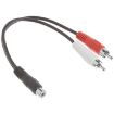 3.5mm Female Stereo Jack to 2 Male RCA Plugs Cable - 38cm Length - 3