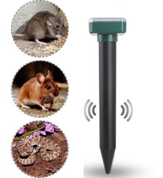 Picture of 2 PCS Solar Mouse Repeller Ultrasonic LED Manor Farm Rice Field Mouse Repeller Snake Repeller (Square)