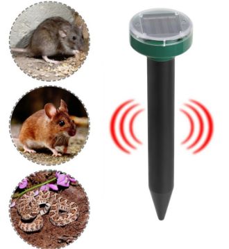 Picture of 2 PCS Solar Mouse Repeller Ultrasonic LED Manor Farm Rice Field Mouse Repeller Snake Repeller (Round)