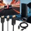 Picture of HDMI to USB+DisplayPort Adapter Cable with Power Supply, Length: 1.8m (Black)