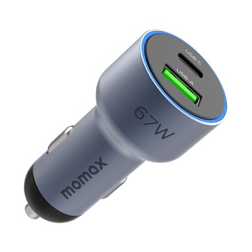 MOMAX UC16E 67W USB-C Car Charger - Dual Ports - Fast Charging - 1