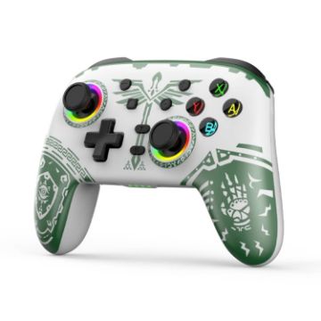 Picture of Wireless Bluetooth Somatosensory Vibration Gamepad for Nintendo Switch/Switch PRO, Color: White Green