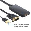 HD55Y VGA to HDMI Adapter Cable 1080P Converter - Black - 2