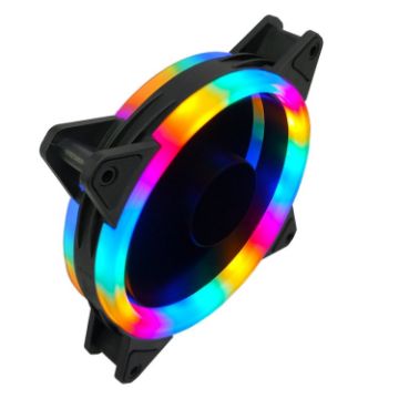 Picture of COOLMOON 12cm Dual Aperture Computer Mainframe Chassis Dual Interface Fan (Rainbow)