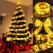 Picture of 10m 100LEDs 8-function+Remote LED Christmas Tree Decoration Bronzing Ribbon Lights (Gold-Colorful)