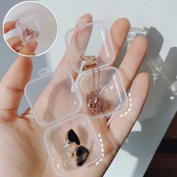 Picture of 10pcs Transparent Jewelry Storage Box Travel Portable Small Box 3.5 x 3.5 x 1.8cm