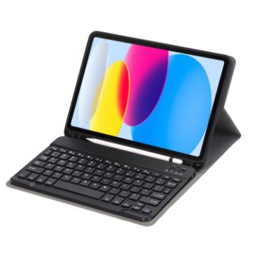 Picture of For iPad 10th Gen 10.9 2022 A10B Lambskin Texture Ultra-thin Bluetooth Keyboard Leather Tablet Case with Pen Slot (Black)
