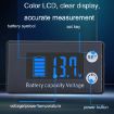 Digital DC Voltmeter Battery Charge Meter - Blue + Temperature - 3