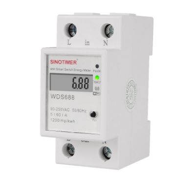 Picture of SINOTIMER WDS688 Smart WiFi Single-Phase Power Meter Mobile APP Home Rail Meter 5-60A 230V