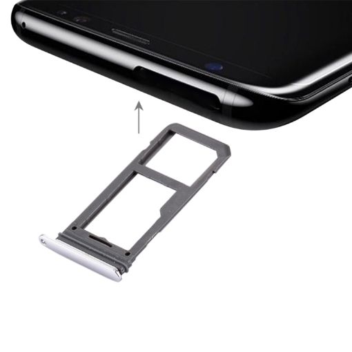 Galaxy S8 SIM Card Tray + Micro SD Tray (Silver) - Replacement Tray - 1