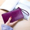 Picture of Women Zip Wallet Long Clutch Multi Card Holder Wallet Wrist Wallet (Purple)